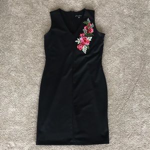 LBD with rose embroidery
